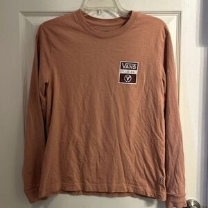 Vans Off The Wall Mens‎ Size S Peach Long Sleeve Graphic T Shirt